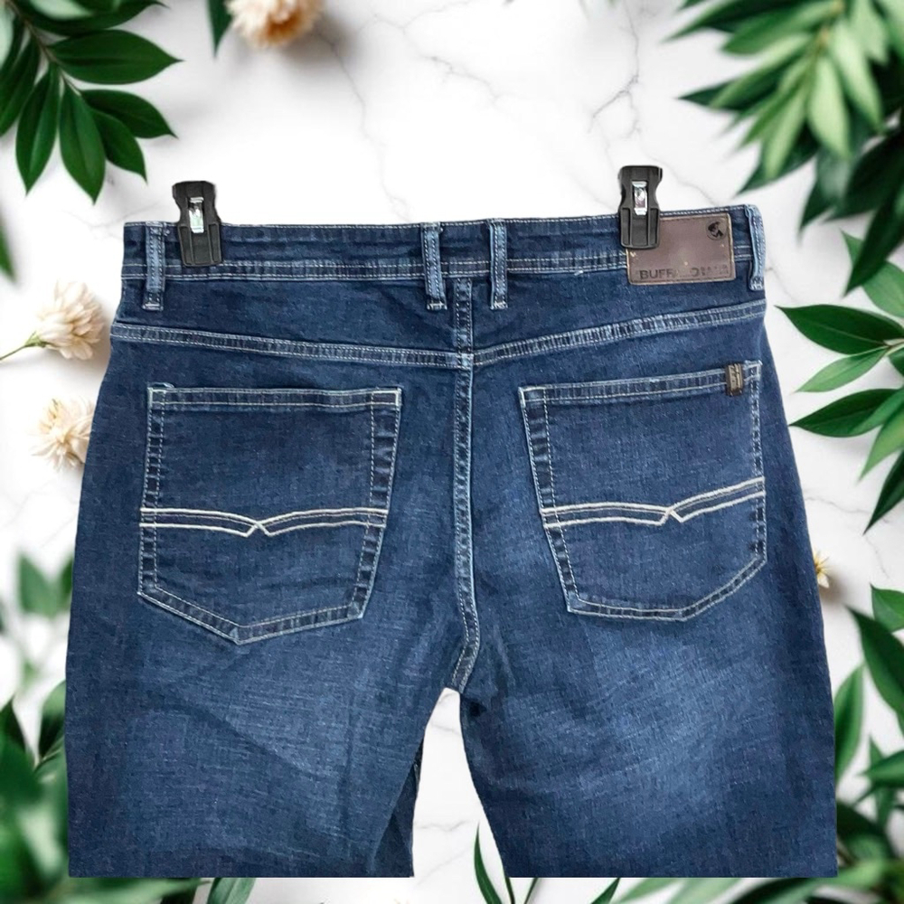 Buffalo David Bitton Jackson-X Straight Stretch Blue Jeans Men 34x32 - Picture 5 of 8